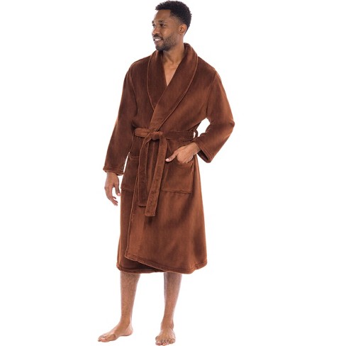 Adr Men s Classic Winter Robe Plush Fleece Bathrobe Cappucino