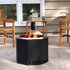 Sunnydaze Outdoor Wood-Burning Stainless Steel Smokeless Fire Pit for the Backyard - Black - 21.5" - 2 of 4