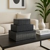 Decorative Boxes with Lid for Home Decor - Jewelry Boxes with Metallic Dot Pattern - Storage Boxes and Home Organizer - Set of 3; 10", 11", 12" Black - 3 of 4