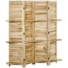 NicBex 4-panel Room Divider Wooden Folding Privacy Screen Freestanding Wall Partition with 3 Display Shelves for Home & Office - 2 of 4