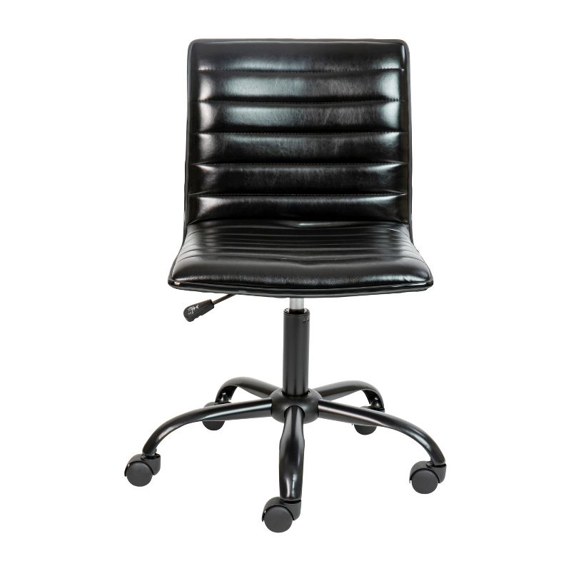 Merrick Lane Home Office Chair Ergonomic Executive Ribbed Low Back Armless Computer Desk Chair - Base, Frame & Border, 6 of 22