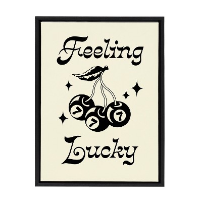 Feeling Lucky Black and White Canvas Sports Print, 18" x 24"