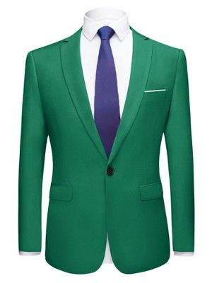 Lars Amadeus Men's Dress Slim Fit Single Breasted One Button Prom Suit Sports Blazer