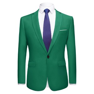 Lars Amadeus Men's Dress Slim Fit Single Breasted One Button Prom Suit Sports Blazer - 1 of 4