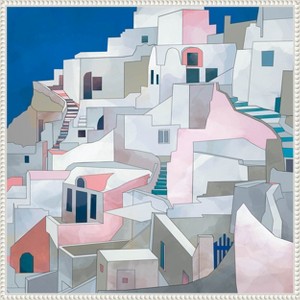 Amanti Art Santorini Seashore by Ana Rut Bre Canvas Wall Art Print Framed 22 x 22-in. - 1 of 4