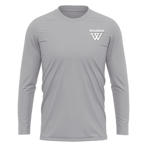 Wellesley College Adult Sport Long Sleeve Left Chest Logo, Athletic Heather - image 1 of 4