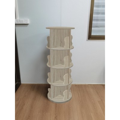4 Tier Rotating Bookshelf Tower, 360°Revolving Bookcase, Vertical Floor Standing Display Rack, Narrow Bookshelf for Bedroom Living Room