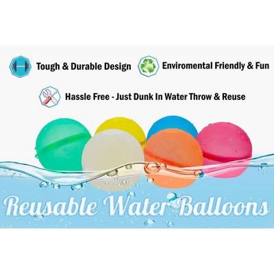 5 Star Super Deals 12 Super Reusable Water Balloons - Self Tying Sealing - Rapid Filling Auto Water Balloon  - Safe, Soft, Fun & Reusable Waterballoon