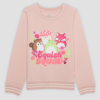 Girls' Squishmallows Dreamy Fleece Pullover Sweatshirt - Pink