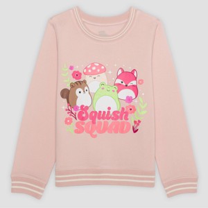 Girls' Squishmallows Dreamy Fleece Pullover Sweatshirt - Pink - 1 of 3