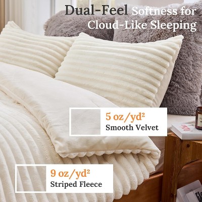 Der Rose BALHAM TRADE-Fluffy Queen 3 Pieces Comforter Set Super Soft Fuzz for Winter Warm Fleece Bedding Pink-Queen 90"x90" — фото 5