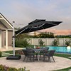 PURPLE LEAF 11 Feet Patio Umbrella Outdoor Round Double-Top Aluminum Umbrella Cantilever Patio Umbrella for Garden Deck Pool Patio - 2 of 4