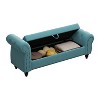 CAVINAS 64.5" End of Bed Storage Bench, Nail Tufted Shoe Rack Bench with Armrest Bedroom Storage Bench for Bedroom, Living Room - 4 of 4