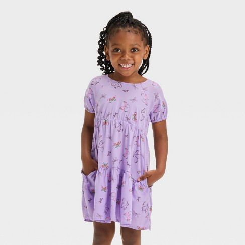 Toddler Girls Short Sleeve Tiered Dress Cat Jack Target