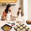 Itopfox 6-Piece Non-Stick Bakeware Set, Stackable Baking Pans for Even Heating, Includes Muffin Pan, Loaf Pan, Round & Square Cake Pans, Cooling Rack - 4 of 4