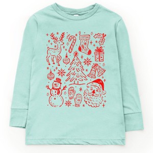 Christmas Chalk Icons - Youth Long Sleeve Graphic T-Shirt - 1 of 3