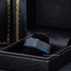 Jewelry Avalanche Blue Beveled Edge Trim Tungsten Wedding Band, Comfort-fit, 8mm - 4 of 4