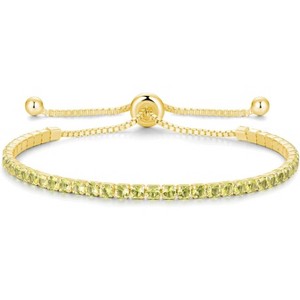 Sterling Silver Birthstone Tennis Bracelet, 2.5mm Adjustable 9 Inch Bolo Bracelet, Birthday Gift for Women Mom Wife - 1 of 4