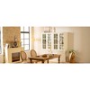 Set of 2 Retro-Style 75" Tall Double Glass Door Pantry Cabinets, Storage & Display for Living Room, Kitchen, Hallway, Office, or Studio - 4 of 4