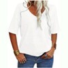 Imily Bela Women's Casual V Neck Half Sleeve Oversized T Shirt Solid Color Basic Top - 2 of 4