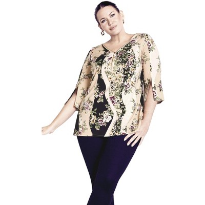 Avenue Women's Plus Size Leona Zip Top