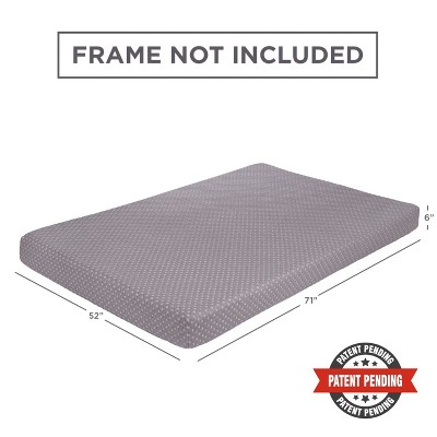 Full Size Light Gray Memory Foam Futon Mattress
