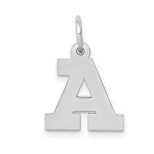 Black Bow Jewelry 14k White Gold, Amanda Collection, Small Block Style Initial A Pendant - 1 of 4
