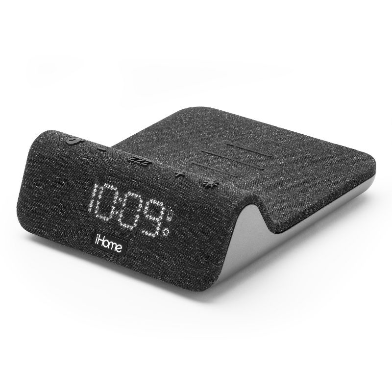 iHome 3-in-1 Compact Alarm Clock with Qi Wireless Fast Charging, Dual USB Charging, and Night Light, 2 of 10