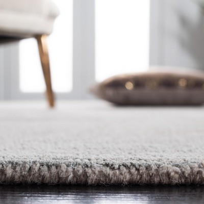 Hand-Loomed Gray Wool & Viscose 4' x 6' Tufted Rectangular Rug