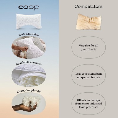 Queen Crescent Memory Foam Pillow with Adjustable Fill