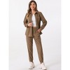 Allegra K Women's 2 Piece Outfits Fall Long Sleeve Button Down Shirt and Pants Set Corduroy Tracksuit - 2 of 4