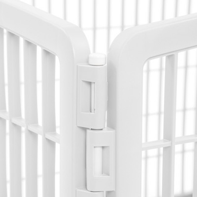 White Plastic 4-Panel Pet Playpen for Small and Medium Dogs