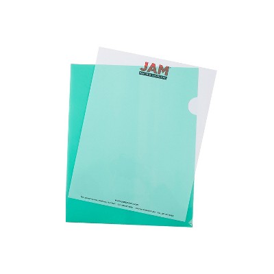 JAM Paper Plastic Sleeves 9" x 12" Green 12/Pack 226325846