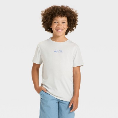 Boys' Short Sleeve Shark Graphic T-Shirt - Cat & Jack™ Light Gray