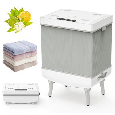 HONGGE Towel Warmer Bucket with Timer LED Touch Control Fast Heating Safe Auto Shut-Off for Spa and Family Use