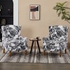 KWPZQEB Accent Chair Mid-Century Modern Chair with Coffee Table, Upholstered Armchair with Solid Wood Legs & Soft Cushion for Living Room, Bedroom - 3 of 4