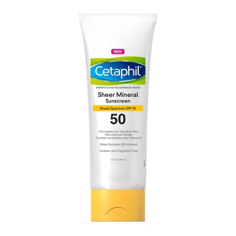 Cetaphil Sheer Mineral Sunscreen - Spf 50 - 3 Fl Oz : Target