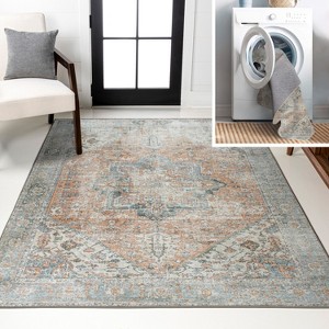 JONATHAN Y Armae Distressed Medallion Chenille Machine-Washable Area Rug - 1 of 4