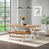 72" Chelsea Dining Table with 2 Benches Warm Cherry - Alaterre Furniture: Solid Birch, Seats 6 - 2 of 4