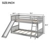 NicBex Bunk Bed with Convertible Slide,Wood Bunk Beds with Ladder and Guardrail,Bunk Bed Frame for Kids,Box Spring Not Required - 3 of 4