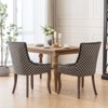 NicBex Set of 2 Retro Fabric Dining Chairs with Thick Cushions & Bronze Nailheads, Solid Wood Legs Comfy Kitchen Side Chairs - 2 of 4