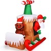 Tangkula Inflatable Christmas Santa Claus Flying Airplane Decoration with LED Bulbs - image 3 of 4