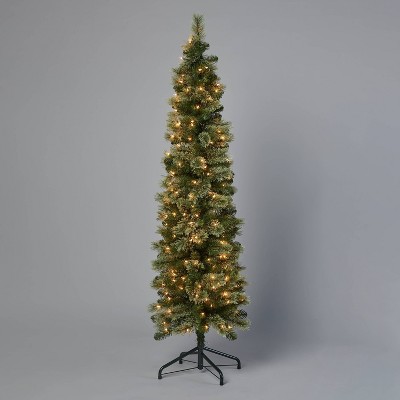 6' Pre-Lit Slim Virginia Artificial Christmas Tree Clear Lights - Wondershop™