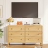 Curved Drawer Dresser for Bedroom, Modern Chest of Drawers with Metal Ring Handles, Wooden Storage Cabinet for Closet, Living Room - 3 of 4