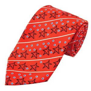 Jacob Alexander Men's Christmas Star Diagonal Stripe with Dots Regular Length Neck Tie - 1 of 2