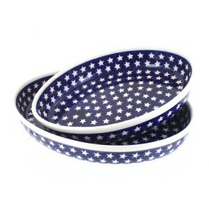 Blue Rose Polish Pottery 1600 Zaklady Oval Baker Set - 1 of 1