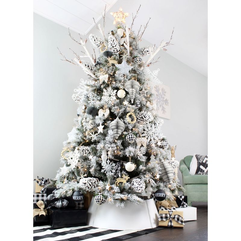 AuldHome Design Galvanized Snowflake Ornaments, 6pk; Rustic Farmhouse Decor Metal Christmas Tree Decorations, Large 6in Diameter, 4 of 9