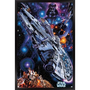 Trends International Star Wars: Global Art - Millennium Falcon Framed Wall Poster Prints - 1 of 4