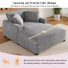 Whisen Classic Design Oversized Chaise Lounge Chair with Soft Fabric and Solid Wood Legs - 3 of 4