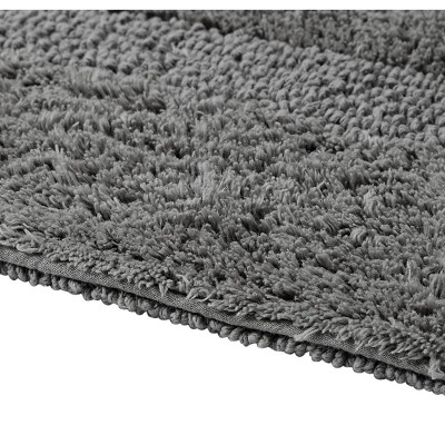 Luxurious Gray Cotton Tufted Reversible Bath Rug Set